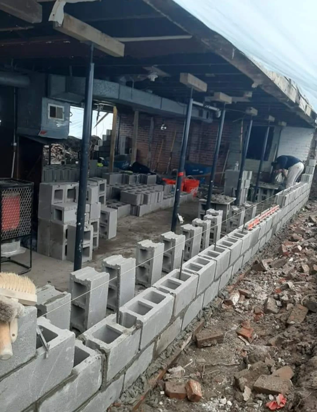 Concrete block foundation wall stabilization and repair