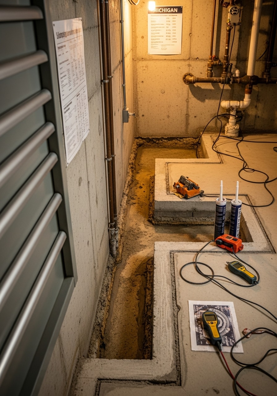 Close-up of skilled technician performing detailed work on a Troy property.
